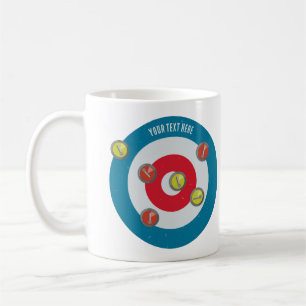 Taza De Café vista superior de la casa curling y piedras curvad
