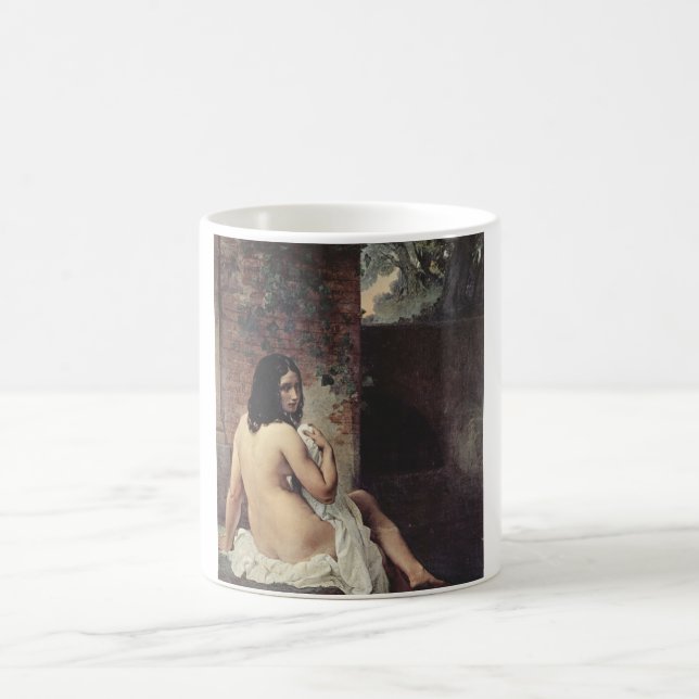 Taza De Café Vista trasera de una pluma (Francesco Hayez) (Centro)