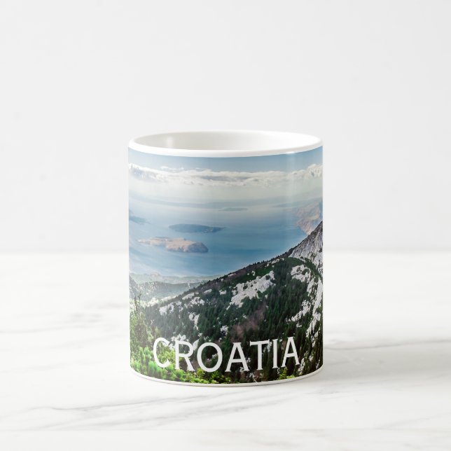 Taza De Café Vistas al mar desde las montañas de Croacia (Centro)