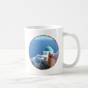 Taza De Café Vistas de la Iglesia en Santorini, Grecia