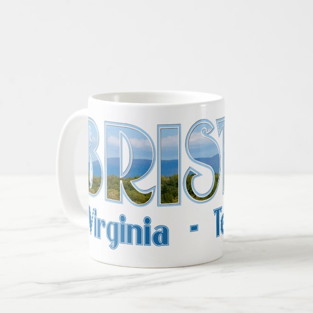 Taza De Café Vistas escénicas de Bristol Virginia Tennessee (Anverso izquierdo)