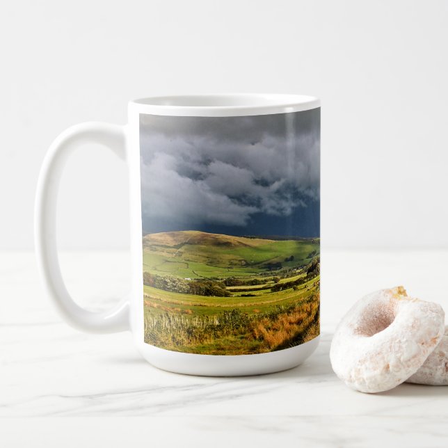 TAZA DE CAFÉ VISTAS RURALES GALES (Con donut)