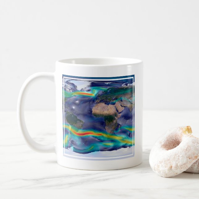 Taza De Café Visualización De Vientos Globales. (Con donut)