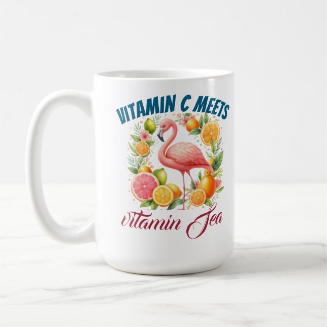 Taza De Café Vitamin C Meets Vitamin Sea-Tropical Flamingo Citr (Izquierda)