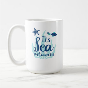 Taza De Café Vitamina del mar - Náutica temática costera