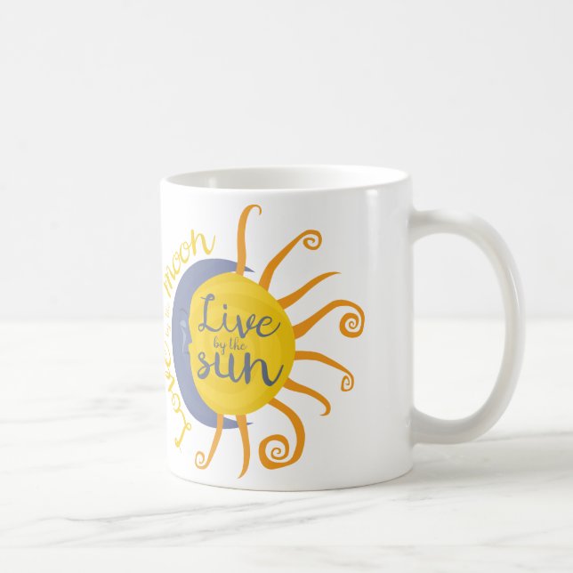 Taza De Café Viva al lado del sol, amor por la luna (Derecha)