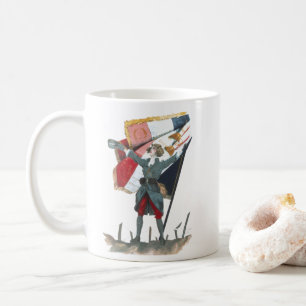 Taza De Café Viva la Francia Feminist Military Uniform y Bander