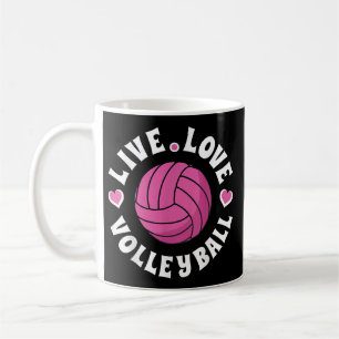 Taza De Café Vive Ama el Voleibol Para Mujeres Chicas Voleibol 