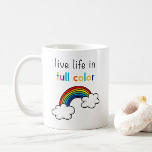 Taza De Café Vive la Vida en Colores Arcoíris