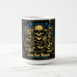 Taza De Café Vive por la música – Vida de devoción musical
