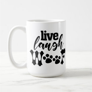 Taza De Café VIVE RÍE LADRIDO papá divertido de perro mascota c