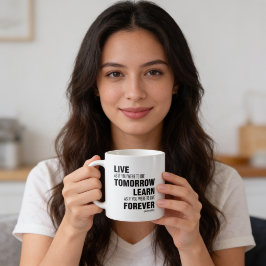 Taza De Café Vive y Aprende – Mahatma Gandhi
