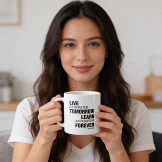 Taza De Café Vive y Aprende – Mahatma Gandhi 