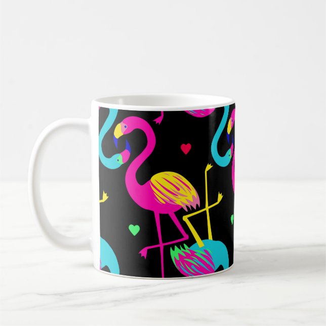 Taza De Café Vivid tropical, exotic hawaiian seamless pattern w (Izquierda)