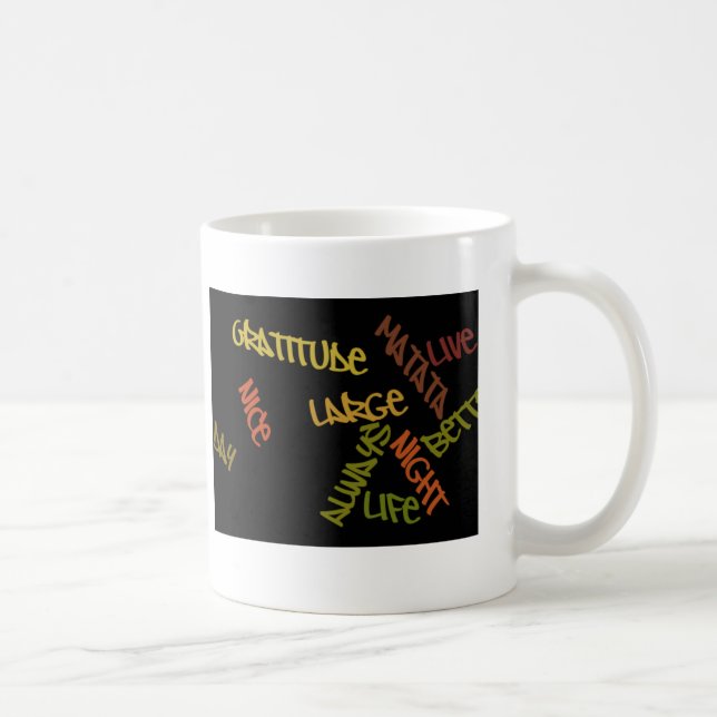 Taza De Café Vivida en vivo Gran arte de Word (Derecha)