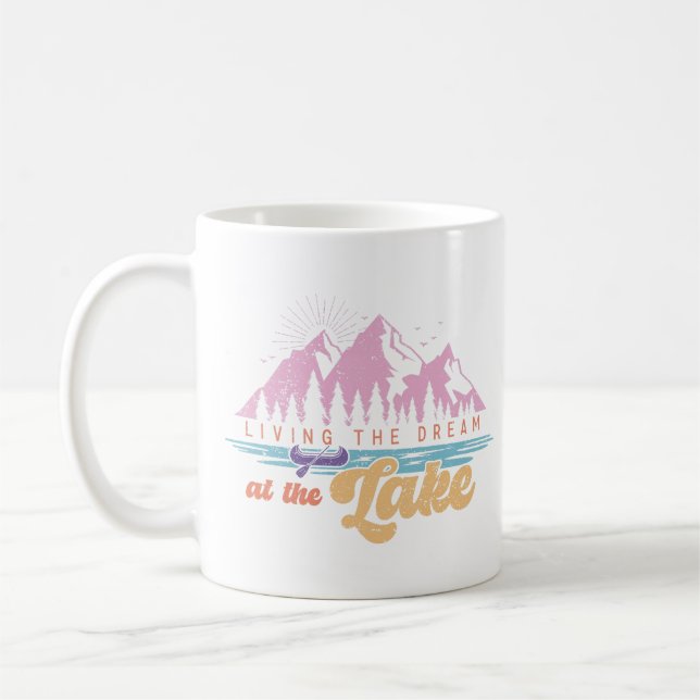 Taza De Café Viviendo El Sueño En El Lago (Izquierda)