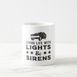 Taza De Café Vivir con luces Ambulancia paramédica EMS Funny