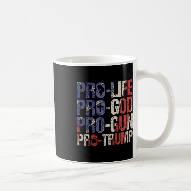 Taza De Café Vivir Dios Gun Trump Ee.Uu. Re-elegir a Donald Tru (Derecha)