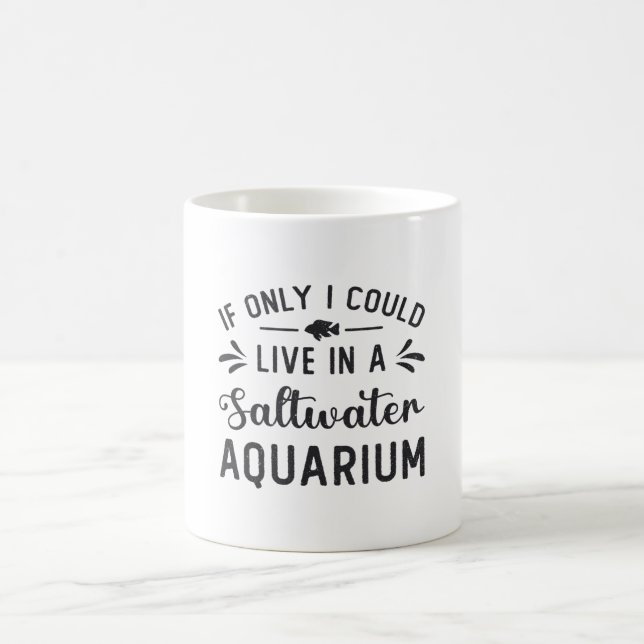 Taza De Café Vivir En Un Acuario De Agua Salada Fish Funny Acua (Centro)