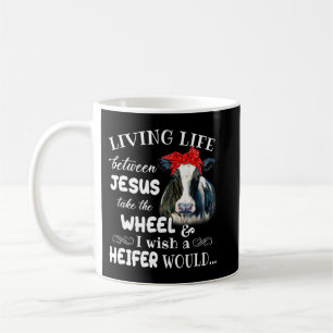 Taza De Café Vivir la vida entre jesus tomar la rueda deseo un 
