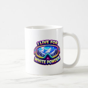 Taza De Café Vivo para el esquí de nieve en polvo esquiador sno