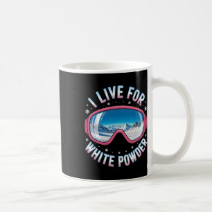 Taza De Café Vivo por gafas de esquí de nieve blanca, esquiador