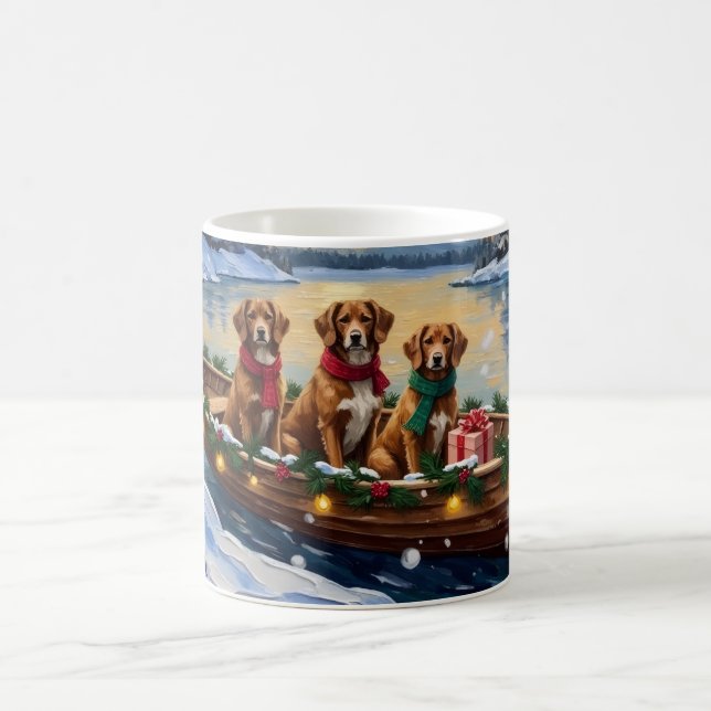 Taza De Café Vizsla Christmas Boat Holiday (Centro)