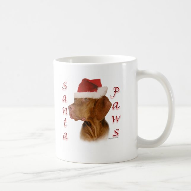 Taza De Café Vizsla Santa Paws (Derecha)