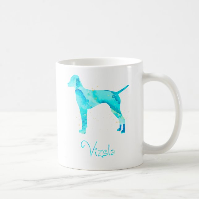 Taza De Café Vizsla Watercolor Design (Derecha)