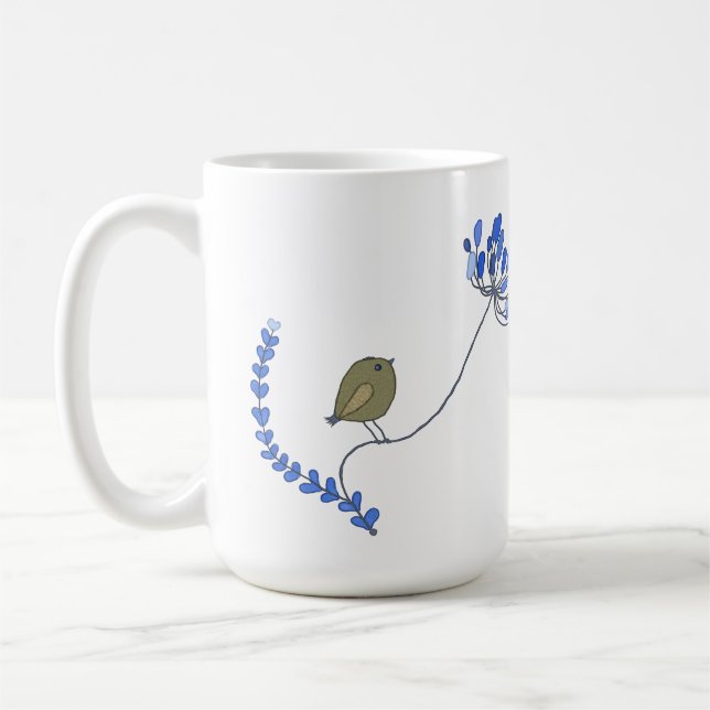 Taza De Café Vogel auf Blume (Izquierda)