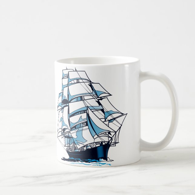 Taza De Café Voiliers à plusieurs mâts.  (Derecha)