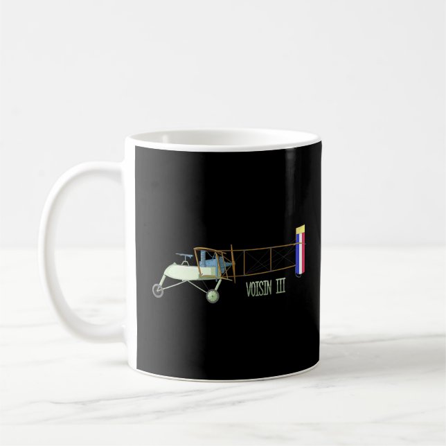 Taza De Café Voisin Iii Fráncés Ww1 Pusher Biplane Airplane Dia (Izquierda)