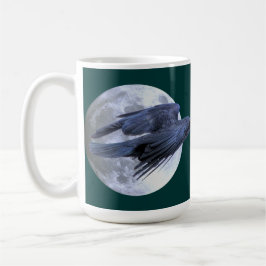 Taza De Café Volando Black Raven y Moon Celtic, Wiccan