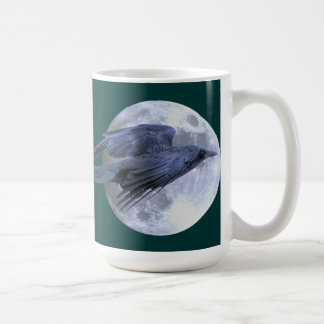 Taza De Café Volando Black Raven y Moon Celtic, Wiccan
