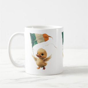 Taza De Café Volando una cometa de bandera irlandesa