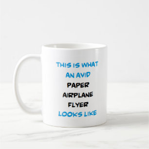 Taza De Café volante de avión de papel, ávido