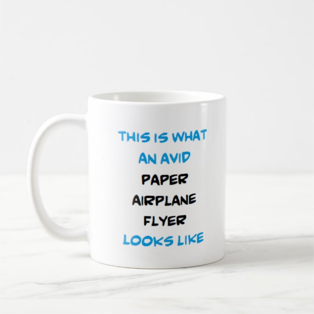 Taza De Café volante de avión de papel, ávido (Izquierda)