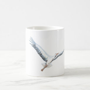 Taza De Café Volante de cigüeña blanca