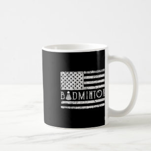 Taza De Café Volantes divertidos patriotas de bádminton america