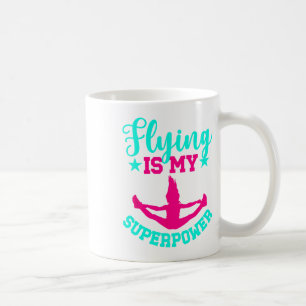 Taza De Café Volar es mi superpoder porrista animadora volante