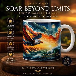 Taza De Café Volar más allá de los límites Arte de fantasía del