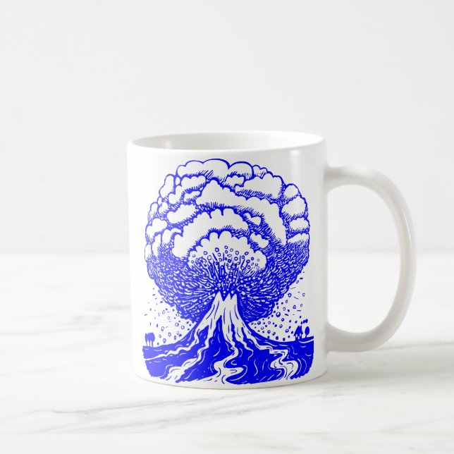 Taza De Café Volcán - Azul (Derecha)