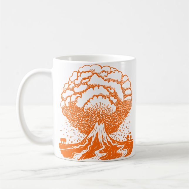 Taza De Café Volcán Naranja (Izquierda)