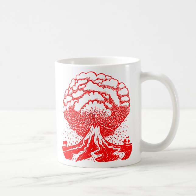 Taza De Café Volcán - Rojo (Derecha)