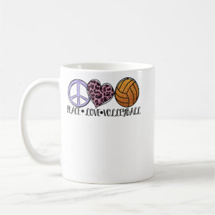 Taza De Café Voleibol Amante de la diversión - Paz Amor Voleibo
