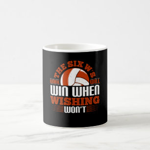 Taza De Café Voleibol - Ganará el trabajo de los seis W
