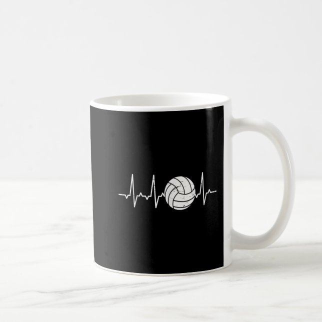 Taza De Café Voleibol Heartbeat Cute Diversión (Derecha)
