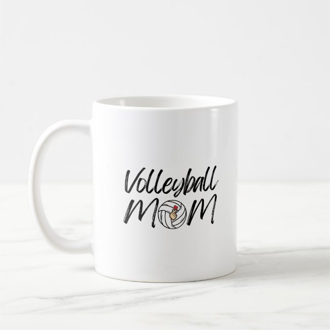 Taza De Café Voleibol Mamá Juego Día de Voleibol (Izquierda)