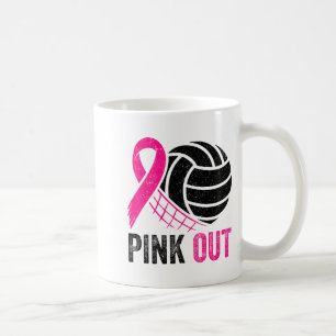 Taza De Café Voleibol Nk Fuera Conciencia Del Cáncer De Mama Nk