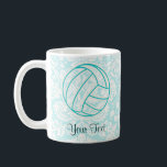 Taza De Café Voleibol; Verde azulado puro<br><div class="desc">Te encantará este bonito equipo verde azulado de vóley damascal y chica deportivo. ¡Genial por los regalos! Disponible en camisetas, estuches para teléfonos inteligentes, mousepads, cadenas de claves, posters, tarjetas, cubiertas electrónicas, mangas para portátiles y portátiles, gorras, tazas y más! Visite nuestro sitio para un funda de regalo personalizado para...</div>